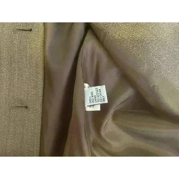 Talbots Vintage Classic Women’ s sz 8 100% Woolmark Tan Blazer Suit‎ Jacket - Picture 7 of 13